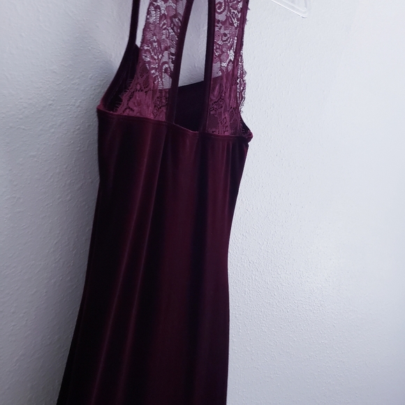 Lulu's Crazy Over You Burgundy Velvet Racerback Maxi Dress - Picture 7 of 10
